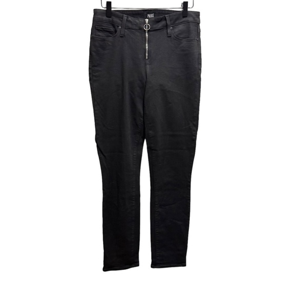 Paige Hoxton Ankle Peg Black Fog Luxe Coating Exposed Zip Fly Size 28 - Picture 1 of 13